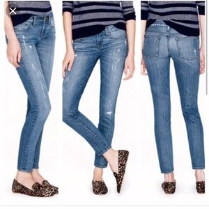 Jcrew toothpick distressed jeans